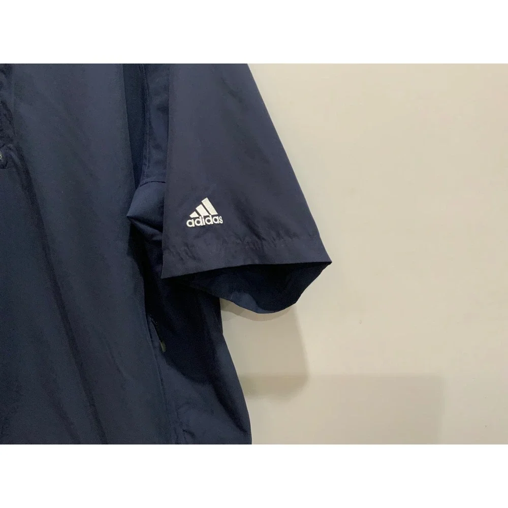 Adidas Golf Mens Navy Blue Quarter Zip Short Sleeve Windbreaker Pullover Large